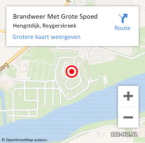 Locatie op kaart van de 112 melding: Brandweer Met Grote Spoed Naar Hengstdijk, Reygerskreek op 29 mei 2021 10:02