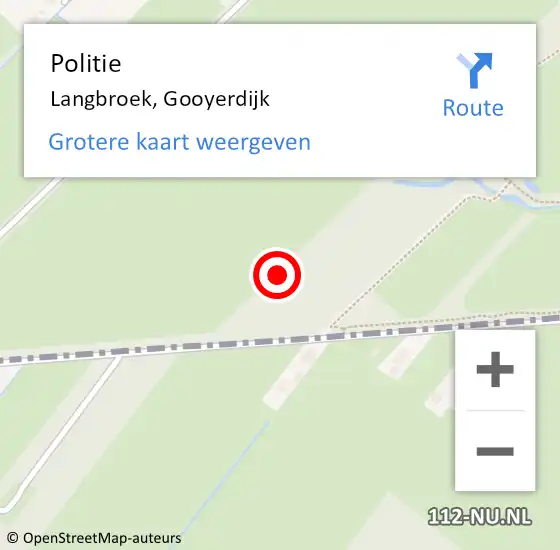 Locatie op kaart van de 112 melding: Politie Langbroek, Gooyerdijk op 29 mei 2021 11:15