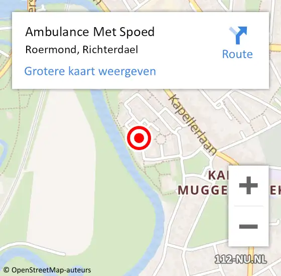 Locatie op kaart van de 112 melding: Ambulance Met Spoed Naar Roermond, Richterdael op 29 mei 2021 11:45