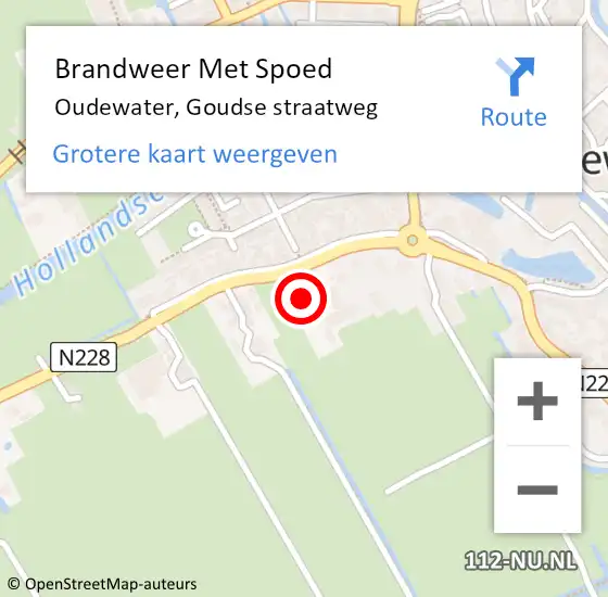 Locatie op kaart van de 112 melding: Brandweer Met Spoed Naar Oudewater, Goudse straatweg op 29 mei 2021 11:47