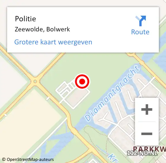 Locatie op kaart van de 112 melding: Politie Zeewolde, Bolwerk op 29 mei 2021 11:57