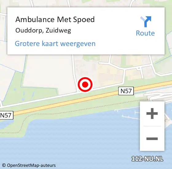 Locatie op kaart van de 112 melding: Ambulance Met Spoed Naar Ouddorp, Zuidweg op 29 mei 2021 12:08