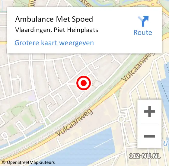 Locatie op kaart van de 112 melding: Ambulance Met Spoed Naar Vlaardingen, Piet Heinplaats op 29 mei 2021 13:01