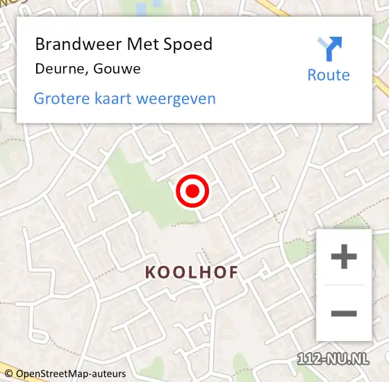 Locatie op kaart van de 112 melding: Brandweer Met Spoed Naar Deurne, Gouwe op 29 mei 2021 13:17