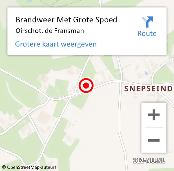 Locatie op kaart van de 112 melding: Brandweer Met Grote Spoed Naar Oirschot, de Fransman op 29 mei 2021 13:19