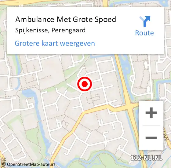 Locatie op kaart van de 112 melding: Ambulance Met Grote Spoed Naar Spijkenisse, Perengaard op 29 mei 2021 13:24