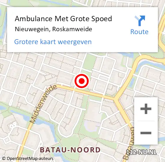 Locatie op kaart van de 112 melding: Ambulance Met Grote Spoed Naar Nieuwegein, Roskamweide op 11 juni 2014 18:09