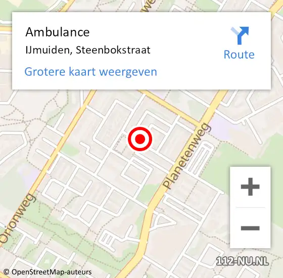 Locatie op kaart van de 112 melding: Ambulance IJmuiden, Steenbokstraat op 29 mei 2021 14:18