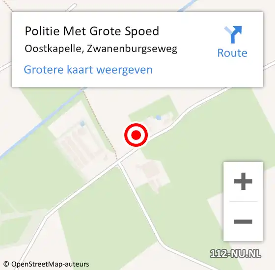 Locatie op kaart van de 112 melding: Politie Met Grote Spoed Naar Oostkapelle, Zwanenburgseweg op 29 mei 2021 14:29