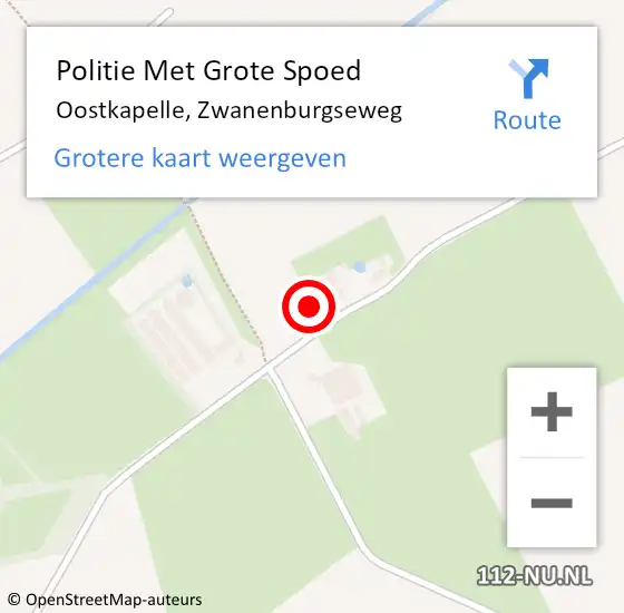 Locatie op kaart van de 112 melding: Politie Met Grote Spoed Naar Oostkapelle, Zwanenburgseweg op 29 mei 2021 15:09
