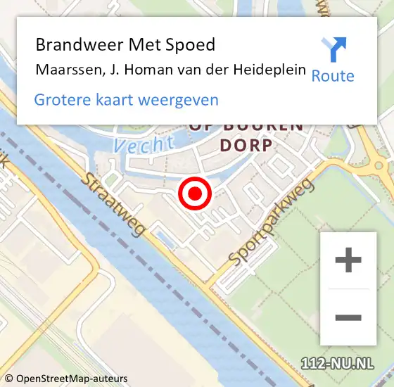 Locatie op kaart van de 112 melding: Brandweer Met Spoed Naar Maarssen, J. Homan van der Heideplein op 29 mei 2021 15:40