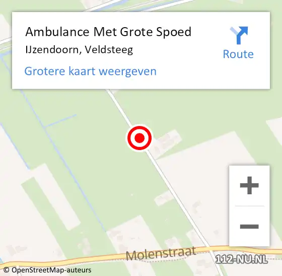 Locatie op kaart van de 112 melding: Ambulance Met Grote Spoed Naar IJzendoorn, Veldsteeg op 29 mei 2021 15:50