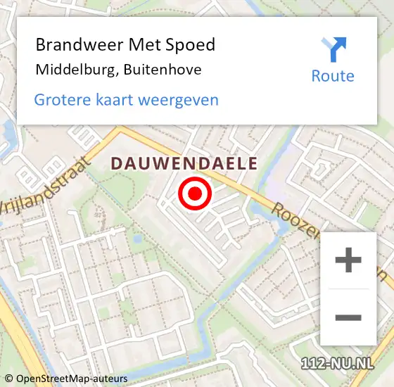 Locatie op kaart van de 112 melding: Brandweer Met Spoed Naar Middelburg, Buitenhove op 29 mei 2021 17:03