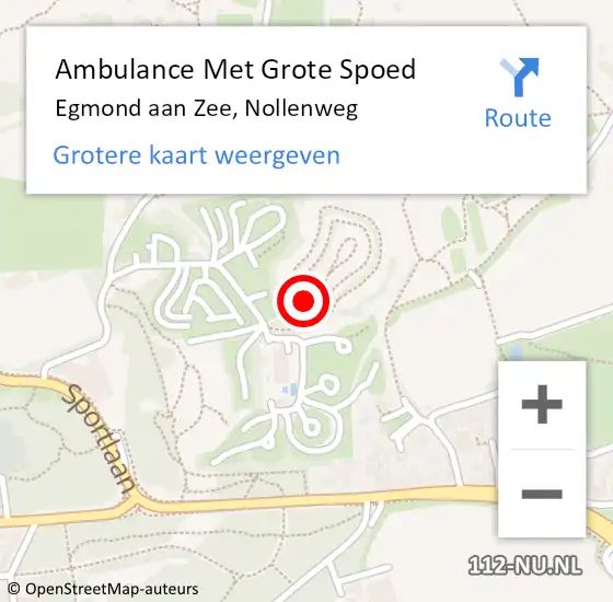 Locatie op kaart van de 112 melding: Ambulance Met Grote Spoed Naar Egmond aan Zee, Nollenweg op 29 mei 2021 17:58