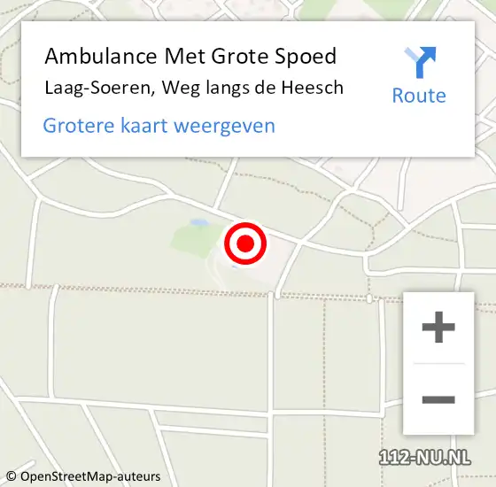 Locatie op kaart van de 112 melding: Ambulance Met Grote Spoed Naar Laag-Soeren, Weg langs de Heesch op 29 mei 2021 17:59