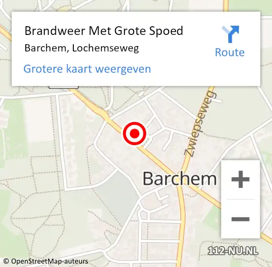 Locatie op kaart van de 112 melding: Brandweer Met Grote Spoed Naar Barchem, Lochemseweg op 11 juni 2014 18:33