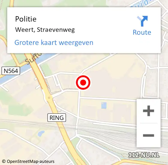 Locatie op kaart van de 112 melding: Politie Weert, Straevenweg op 29 mei 2021 19:29