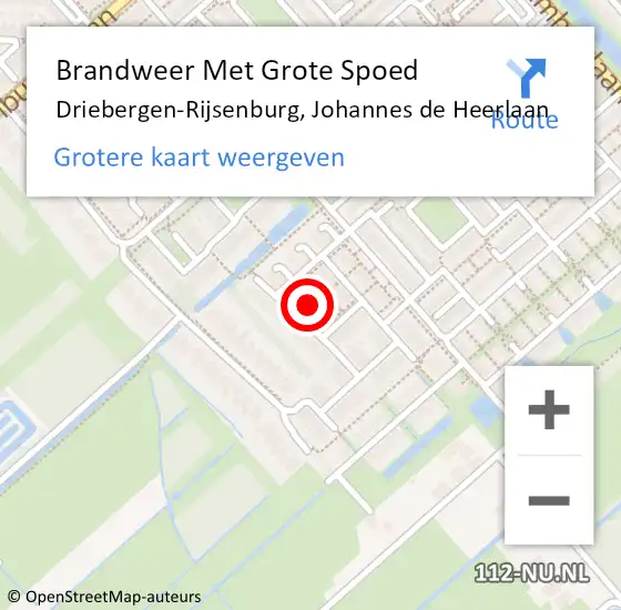 Locatie op kaart van de 112 melding: Brandweer Met Grote Spoed Naar Driebergen-Rijsenburg, Johannes de Heerlaan op 29 mei 2021 19:52