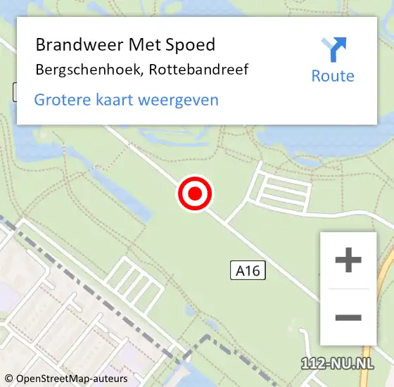 Locatie op kaart van de 112 melding: Brandweer Met Spoed Naar Bergschenhoek, Rottebandreef op 29 mei 2021 20:09