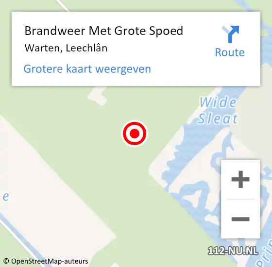 Locatie op kaart van de 112 melding: Brandweer Met Grote Spoed Naar Warten, Leechlân op 29 mei 2021 21:13