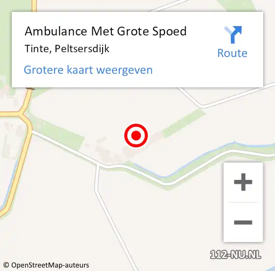 Locatie op kaart van de 112 melding: Ambulance Met Grote Spoed Naar Tinte, Peltsersdijk op 29 mei 2021 21:31