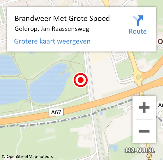 Locatie op kaart van de 112 melding: Brandweer Met Grote Spoed Naar Geldrop, Jan Raassensweg op 29 mei 2021 22:28