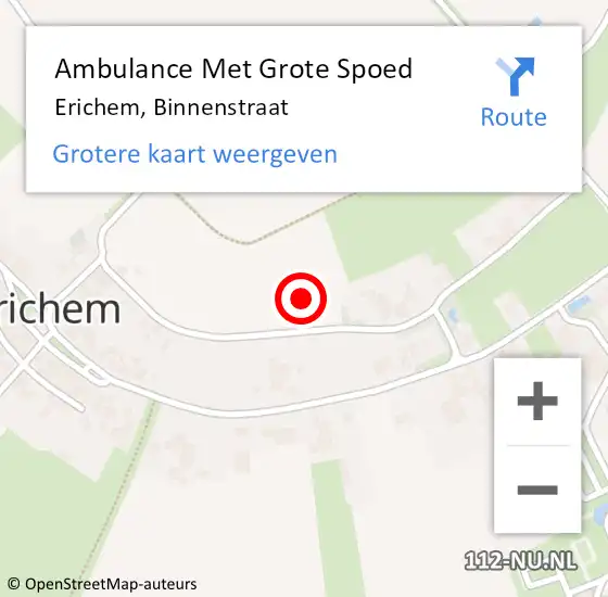 Locatie op kaart van de 112 melding: Ambulance Met Grote Spoed Naar Erichem, Binnenstraat op 29 mei 2021 22:53