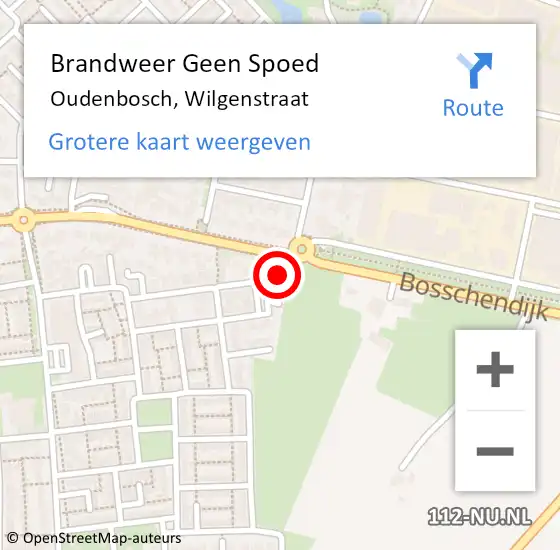 Locatie op kaart van de 112 melding: Brandweer Geen Spoed Naar Oudenbosch, Wilgenstraat op 4 oktober 2013 18:42