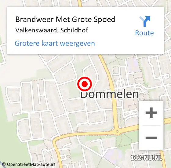 Locatie op kaart van de 112 melding: Brandweer Met Grote Spoed Naar Valkenswaard, Schildhof op 30 mei 2021 02:01