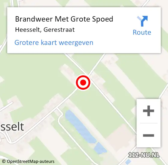 Locatie op kaart van de 112 melding: Brandweer Met Grote Spoed Naar Heesselt, Gerestraat op 30 mei 2021 02:52