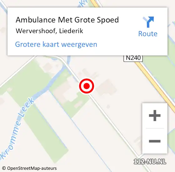 Locatie op kaart van de 112 melding: Ambulance Met Grote Spoed Naar Wervershoof, Liederik op 30 mei 2021 03:03