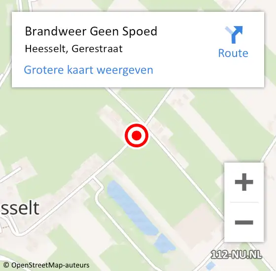 Locatie op kaart van de 112 melding: Brandweer Geen Spoed Naar Heesselt, Gerestraat op 30 mei 2021 03:16