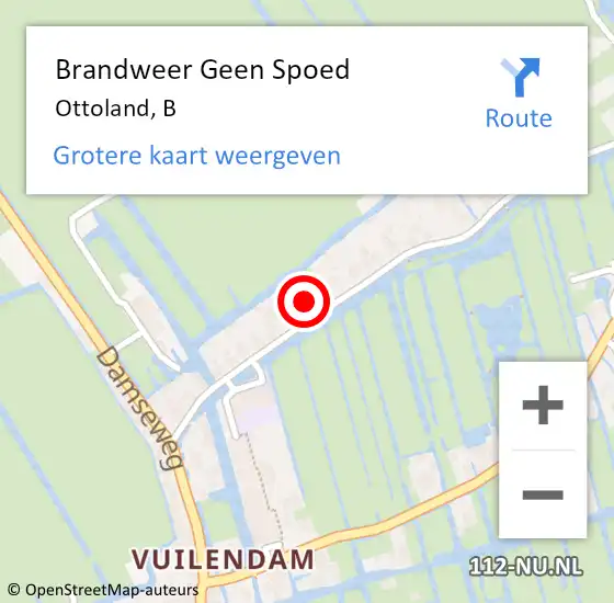 Locatie op kaart van de 112 melding: Brandweer Geen Spoed Naar Ottoland, B op 30 mei 2021 06:20