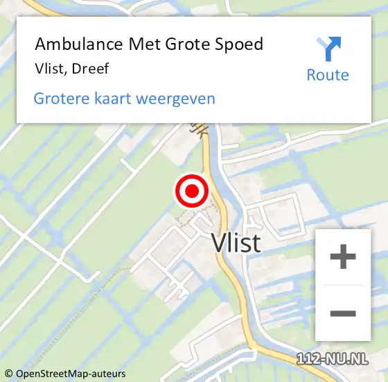Locatie op kaart van de 112 melding: Ambulance Met Grote Spoed Naar Vlist, Dreef op 30 mei 2021 06:27