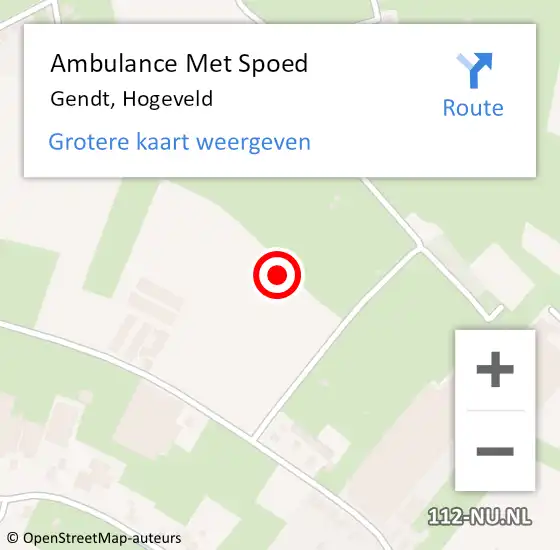 Locatie op kaart van de 112 melding: Ambulance Met Spoed Naar Gendt, Hogeveld op 30 mei 2021 07:32