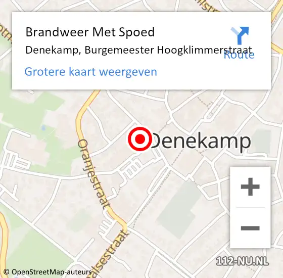 Locatie op kaart van de 112 melding: Brandweer Met Spoed Naar Denekamp, Burgemeester Hoogklimmerstraat op 30 mei 2021 10:04