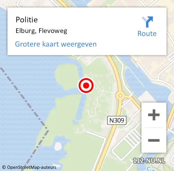 Locatie op kaart van de 112 melding: Politie Elburg, Flevoweg op 30 mei 2021 10:15