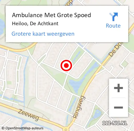 Locatie op kaart van de 112 melding: Ambulance Met Grote Spoed Naar Heiloo, De Achtkant op 30 mei 2021 10:28