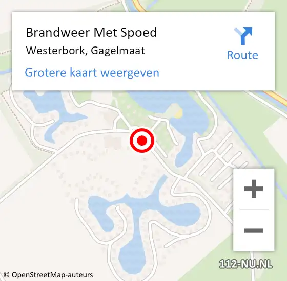 Locatie op kaart van de 112 melding: Brandweer Met Spoed Naar Westerbork, Gagelmaat op 30 mei 2021 10:43