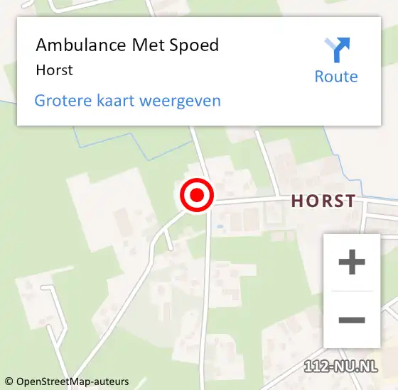 Locatie op kaart van de 112 melding: Ambulance Met Spoed Naar Horst op 30 mei 2021 11:31