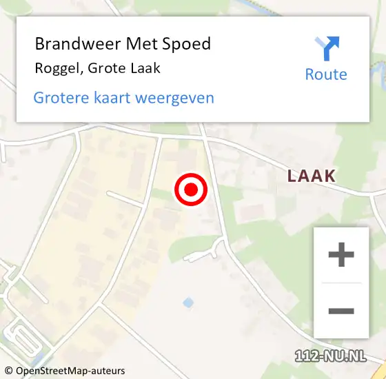 Locatie op kaart van de 112 melding: Brandweer Met Spoed Naar Roggel, Grote Laak op 30 mei 2021 11:43