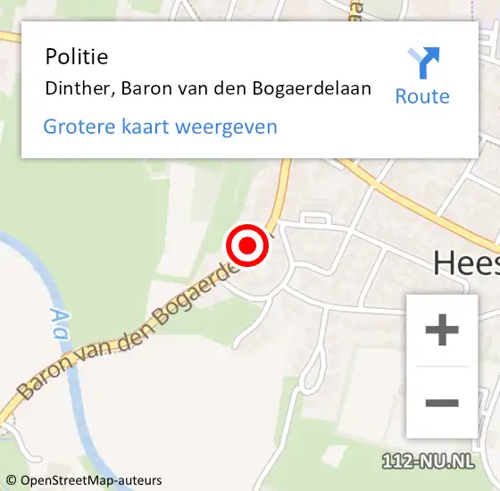 Locatie op kaart van de 112 melding: Politie Dinther, Baron van den Bogaerdelaan op 30 mei 2021 11:47