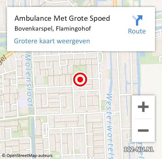 Locatie op kaart van de 112 melding: Ambulance Met Grote Spoed Naar Bovenkarspel, Flamingohof op 30 mei 2021 12:00