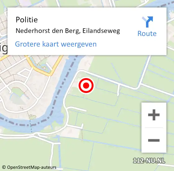 Locatie op kaart van de 112 melding: Politie Nederhorst den Berg, Eilandseweg op 30 mei 2021 12:27