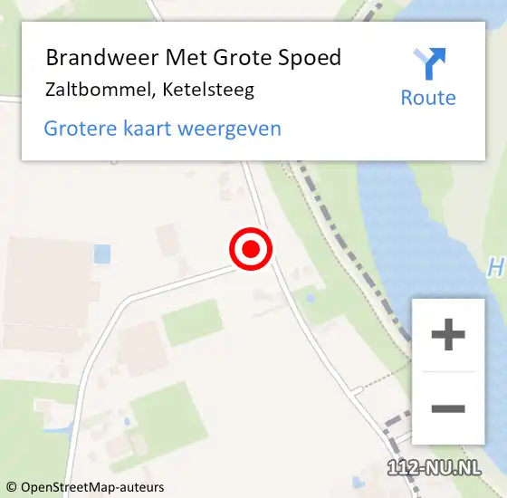 Locatie op kaart van de 112 melding: Brandweer Met Grote Spoed Naar Zaltbommel, Ketelsteeg op 30 mei 2021 12:35