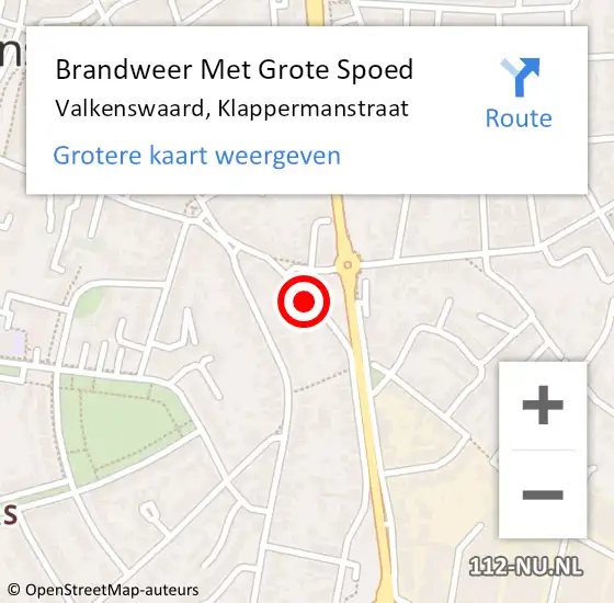 Locatie op kaart van de 112 melding: Brandweer Met Grote Spoed Naar Valkenswaard, Klappermanstraat op 30 mei 2021 12:35