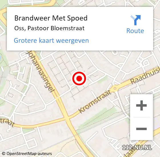 Locatie op kaart van de 112 melding: Brandweer Met Spoed Naar Oss, Pastoor Bloemstraat op 30 mei 2021 12:47