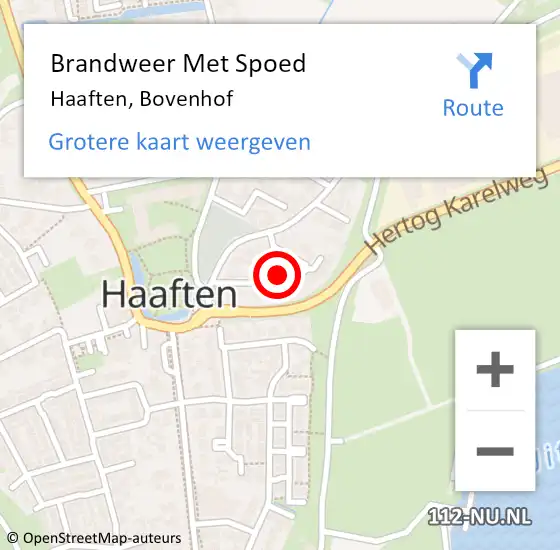 Locatie op kaart van de 112 melding: Brandweer Met Spoed Naar Haaften, Bovenhof op 30 mei 2021 14:17