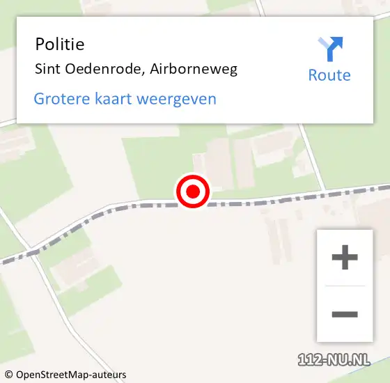 Locatie op kaart van de 112 melding: Politie Sint Oedenrode, Airborneweg op 30 mei 2021 14:40