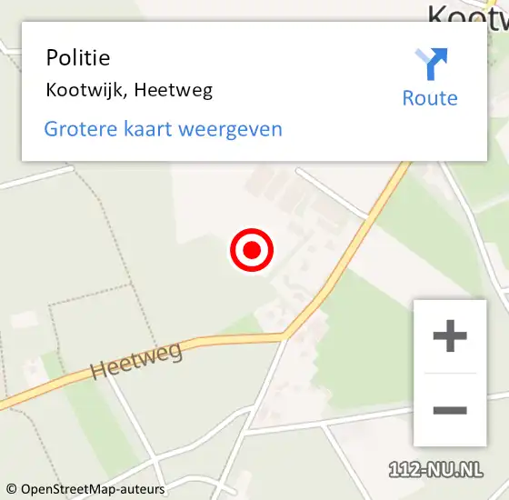Locatie op kaart van de 112 melding: Politie Kootwijk, Heetweg op 30 mei 2021 14:48